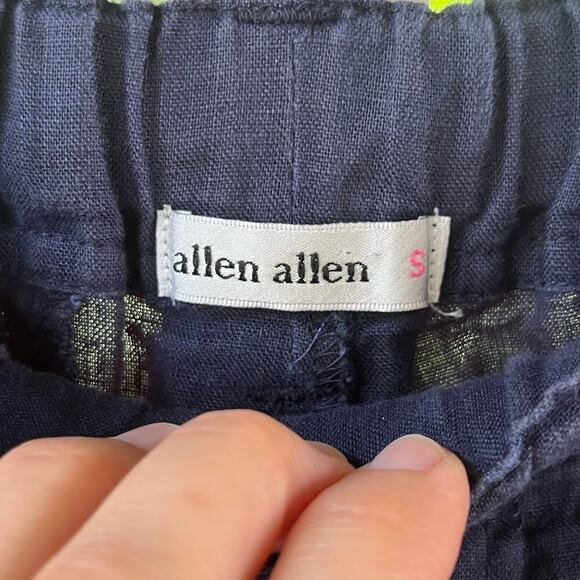 Allen Allen Women's Navy 100% Linen Cropped Pants Size S - Picture 5 of 7